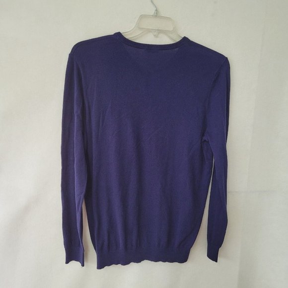 J McLaughlin Sweater Men L Long Sleeve V-Neck Classic Cashmere Blend Office Blue - Picture 7 of 11